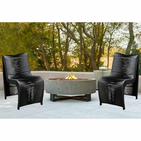 CUADRILATERO Loreins Outdoor Patio Chairs, Black - Set of 2 CU3339104